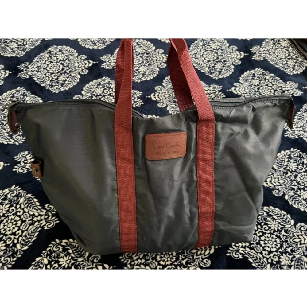 VINTAGE (2) Pierre Cardin Paris New York Duffle Travel Bag + Matching Nylon Tote